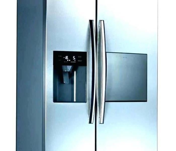 A stainless steel refrigerator
